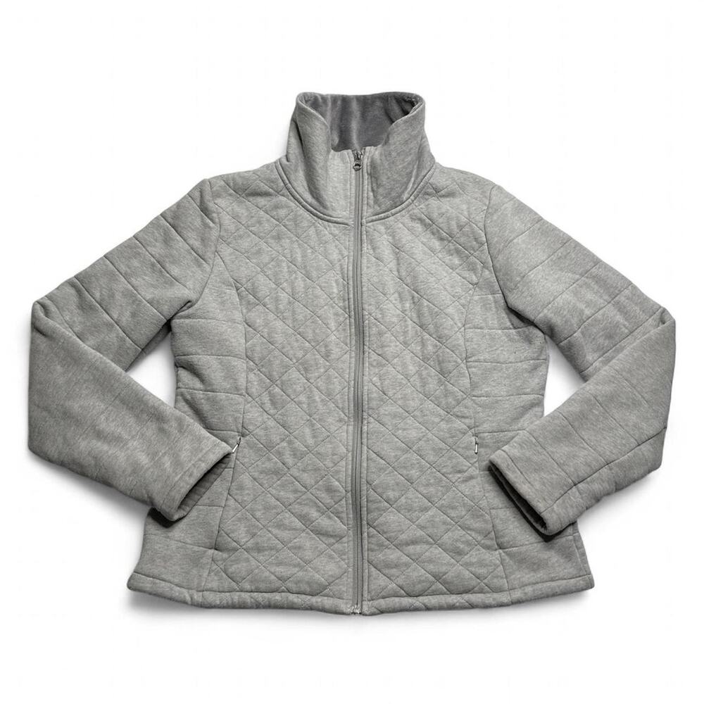 The North Face Women’s Quilted Fleece Jacket Gray Full Zip Large